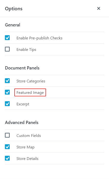 Page options