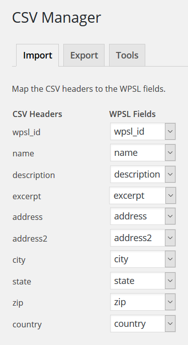 CSV Manager Map