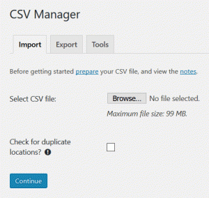 CSV Manager Import